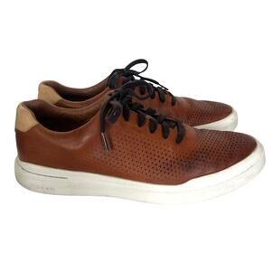 Cole Haan Grand Pro Rally Laser Cut Leather Tan Brown Sneakers Size 10.5 C31218